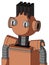 Peach Robot With Rounded Head And Two Eyes And Pipe Hair