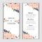 Peach rose flower wedding menu card template