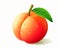 The peach\\\'s deep drops bend its posture, giving it a crisp textu