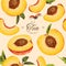 Peach seamless pattern.