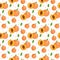 Peach seamless pattern. Apricot endless background, texture. Fruits backdrop.