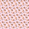 Peach seamless pattern, vector background scalable to any size. Peach fruits and their flowering