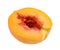 Peach slice isolated without shadow