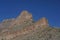 Peach Springs, Arizona, USA: Dramatic rock formations against a deep blue sky