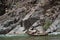 Peach Springs, Arizona, USA: A rowboat approaches the rapids of the Colorado River