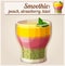 Peach, strawberry and kiwi smoothie in glass. Detailed Vector Icon