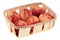 Peach wooden crate on white background