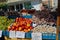 Peaches apples grapes and garlic Brno Cabbage Market, Moravia, Czech Republic