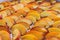 Peaches dried in a dehydrator dryer. A way to preserve vitamins