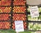 peaches and fennel for sale at the greengrocer with italian text