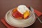 Peaches and whipped cream