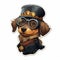 Peachy The Dog: Steampunk Character Wall Art Sticker