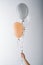 Peachy and grey balloons