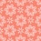 Peachy Tiny Living Coral Flower Blooms. All Over Print Vector
