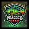 Peacock bass fish mascot. esport logo design