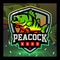 Peacock bass mascot. esport logo design