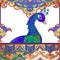 Peacock and eastern ethnic motif, traditional muslim ornament.