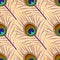 Peacock feather. Grunge texture. Seamless pattern