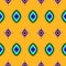 Peacock Feather Tone Green Blue Purple on Yellow. Geometric ethnic oriental pattern traditional Design for background,carpet,