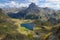 Peak du Midi d\'Ossau and the lake Gentau in the Atlantic Pyrenees