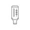 Peak flow meter. Linear icon of portable spirometer. Black simple illustration of asthma medical device. Contour isolated vector