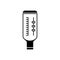 Peak flow meter. Silhouette icon of portable spirometer. Black simple illustration of asthma medical device. Outline isolated
