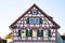 Peak of half timbered house in Bad Wimpfen, Germany