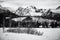 Peak and hotel Patria in Strbske pleso, colorless