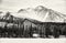 Peak and hotel Patria in Strbske pleso, Slovakia, colorless