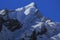 Peak of the Langtang Himal covered by glacier. View from Mundu,