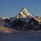 Peak of Mount Ama Dablam just before sunset.