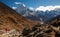 The peak of Mount Ama Dablam seen from Dingboche Village on Everest Highway in Nepal