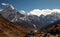 The peak of Mount Ama Dablam seen from Dingboche Village on Everest Highway in Nepal