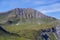 peak of Sandhubel mountain in blue sky near Arosa in summer