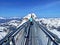 Peak walk on the Suspension bridge between two mountain peaks Travel destination Glacier 3000 or Peak walk sur le pont suspendu