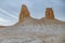 Peaked rocks in the canyon of Boszhira, chines Plateau Ustyurt, Kazakhstan