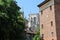 Peaking at York Minster in York England from an alley way