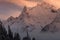 peaks of the Caucasian  mountains sunset
