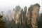 Peaks in clouds at Zhangjiajie