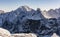 Peaks in the High Tatras in snow rime. View on a beautiful sunny day. Among the peaks, among others, the highest peak of the