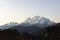 The peaks of the snowy Huascaran (6768 m.a.s.l.) belonging to the Cordilliera Blanca. Taken from Anta, Carhuaz