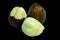 Pealed snakefruit and unpeeled snake fruit isolated on black background, clipping path included