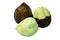 Pealed snakefruit and unpeeled snake fruit isolated on white background, clipping path included
