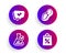 Peanut, Approved and Chemistry lab icons set. Shopping bag sign. Vector