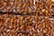 Peanut brittle candy closeup exposed in a funfair