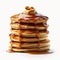 A Peanut Butter Pancakes Phtoto Mock Up, Isolated on White Background - Generative AI