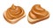 Peanut butter sandwiches. Vector realistic peanut butter swirl on bread