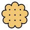 Peanut cookie icon color outline vector