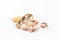 Peanut, dried groundnuts, monkey nut on white background