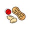 Peanut food product allergy color line icon